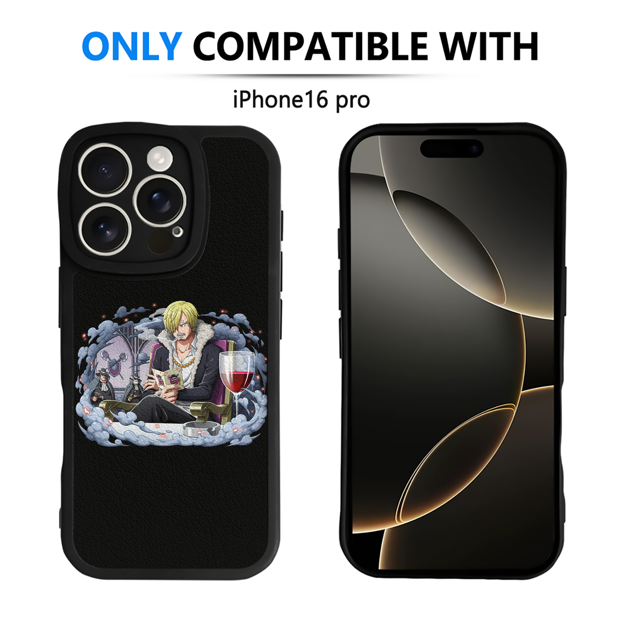（画像用） ワンピース サンジ ONE PIECE Sanji 【iPhone 16シリーズ対応】シリコンスマホケース（レザー調） 材質：シリコン